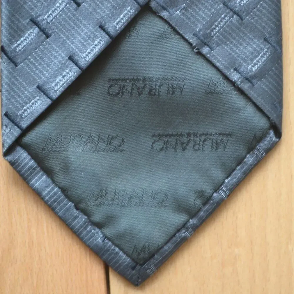 Bugatti 80s Tie Gray Black Vintage